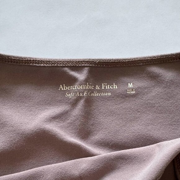 Abercrombie & Fitch Soft A&F Collection Corset Square Neck Top in Taupe - Picture 5 of 5